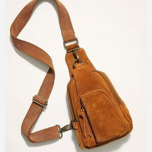 NEW FREE PEOPLE GENUINE SUEDE HUDSON LEATHER SLING BAG